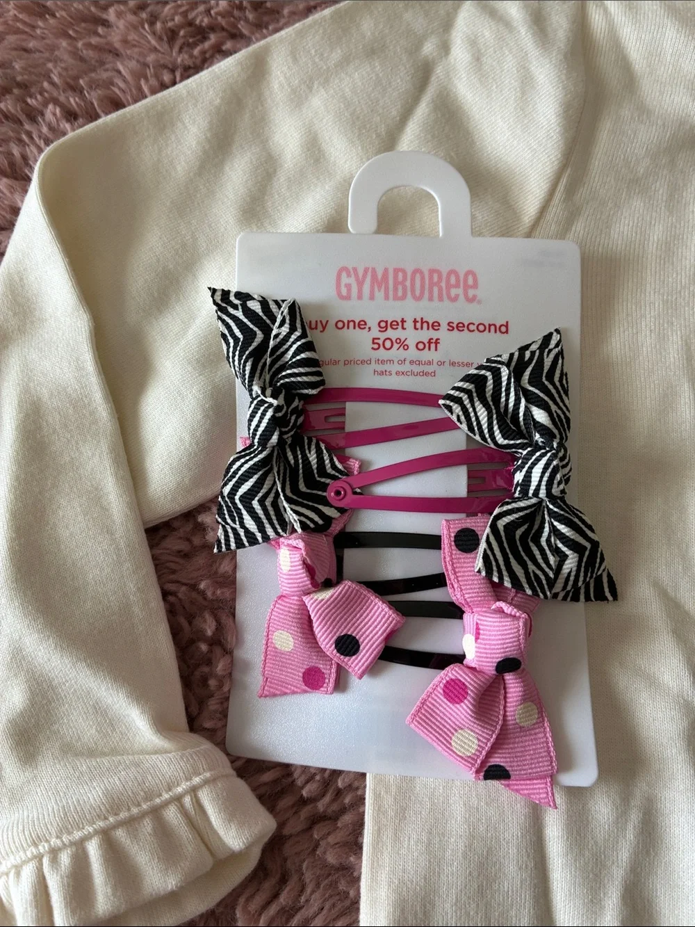 Gymboree Wild One Black & White Zebra Pants, Top, Socks, Hair Set